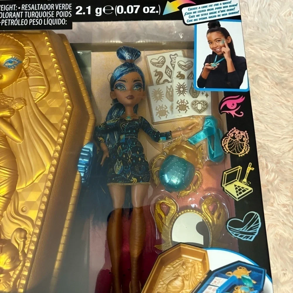 Monster High Doll & Beauty Kit Cleo De Nile w/ Boo Jeweled Beauty Case NEW